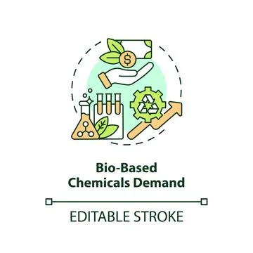 Bio based chemicals demand concept icon Stock Illustration