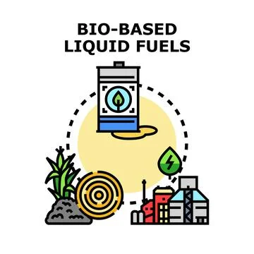 Bio based liquid fuels creating alternative energy production cycle Stock Illustration