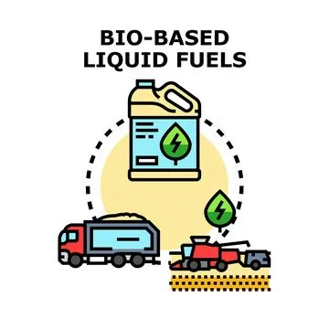Bio based liquid fuels production concept illustration Stock Illustration