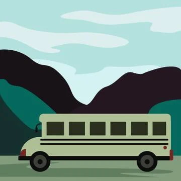Bio bus under art-decor background vector illustration Stock Illustration