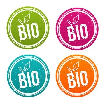 Bio Button Set - Gesund ernhren. Stock Illustration
