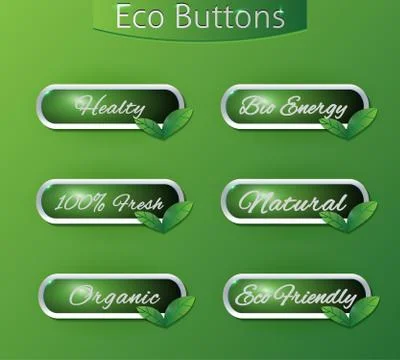 Bio eco buttons Stock Illustration