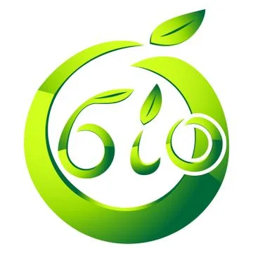 Bio eco logo with green leaf Stock Illustration