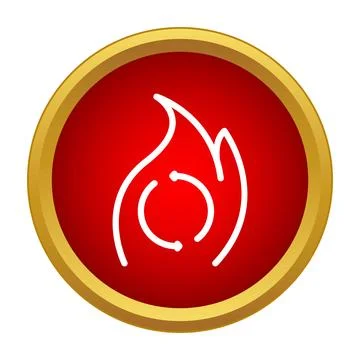 Bio energy flame concept modern red button Stock Illustration