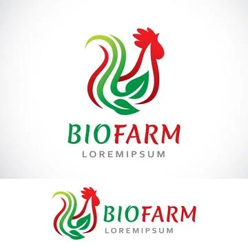 Bio farm logo design template Illustrazione stock