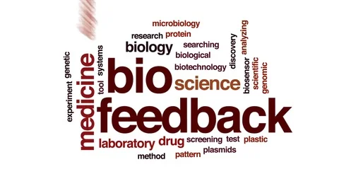 Bio feedback animated word cloud, text design animation. Stock Footage 76502941