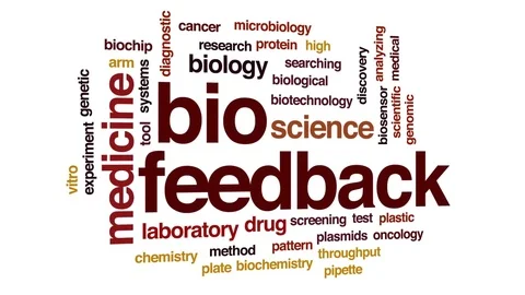 Bio feedback animated word cloud, text design animation. Stock Footage 76717550