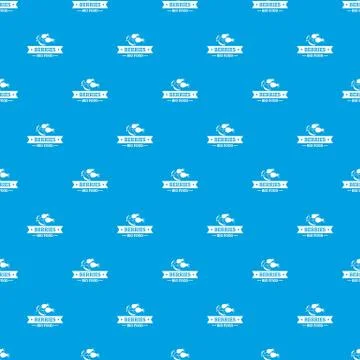 Bio food berries pattern seamless blue Illustrazione stock