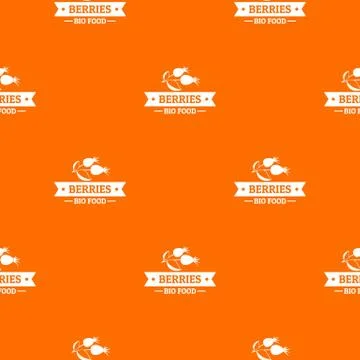 Bio food berries pattern vector orange Stock Illustration