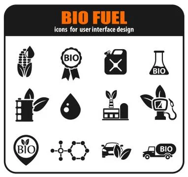 BIO fuel icon set Stock Illustration