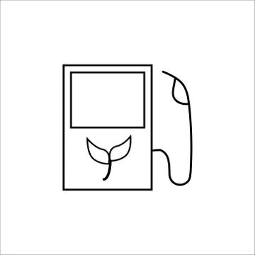 Bio fuel thin line vector icon on a white background. Vector illustration Stock Illustration
