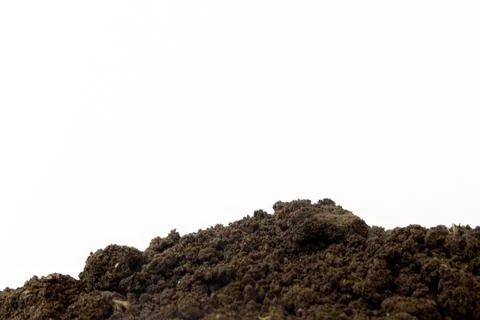 Bio ground or soil substrate as frame or border isolated on white background Stock-Fotos