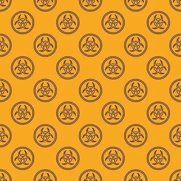 Bio Hazard in circle vector Seamless Pattern. Biohazard concept Background Stock Illustration