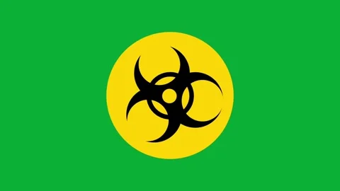 Bio hazard icon animation on green screen background Stock Footage 313832885