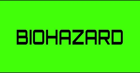 Bio hazard text green screen, masked glitched effect. Stock Footage 132620513