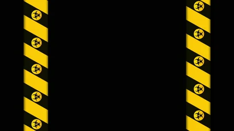 Bio hazard vertical ribbons moving animation on the transparent background. Stock Footage 138304675