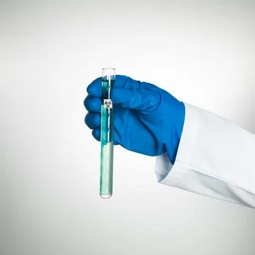 Bio hazardous liquid sample in test tube Stock Photos