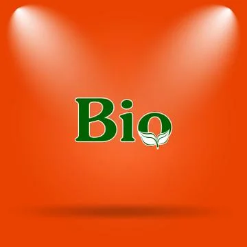 Bio icon. Internet button on orange background.. Stock Illustration