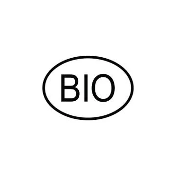 Bio icon vector black sign Stock Illustration