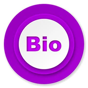 Bio icon, violet button. Stock Illustration