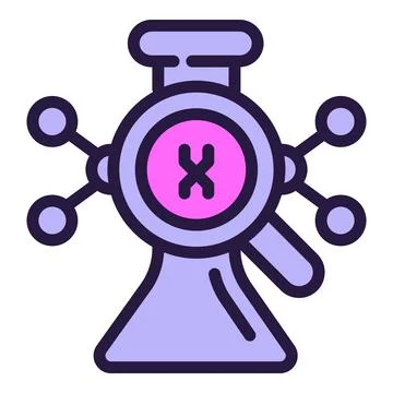 Bio lab flask icon outline vector. Gene baby Illustration