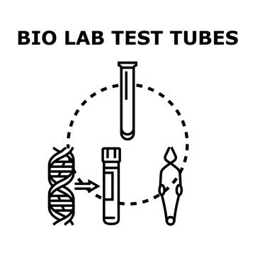 Bio lab test tube analysis concept for medical diagnostics Stock-Illustration