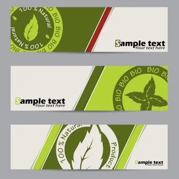 Bio label banner set Stock Illustration