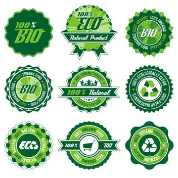 Bio label set Stock Illustration