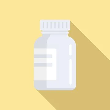 Bio lactic jar icon flat vector. Prebiotic microbe 스톡 일러스트