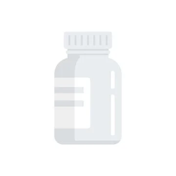 Bio lactic jar icon flat vector. Prebiotic microbe Illustrazione stock