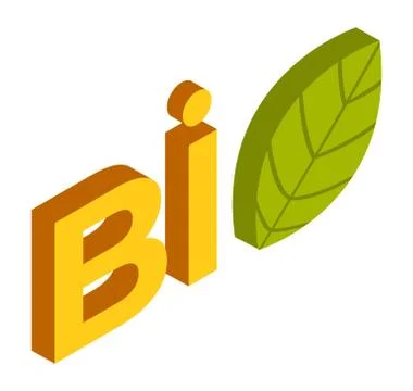 Bio logo design vector on white background. Leaf with word icon. Green 스톡 일러스트