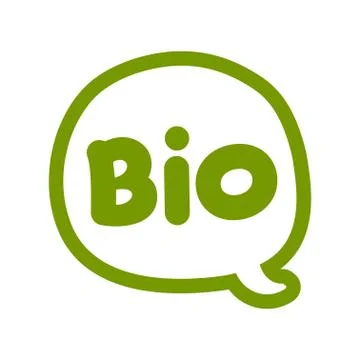 BIO - logo in speech bubble. Vector hand drawn illustration Stock Illustration