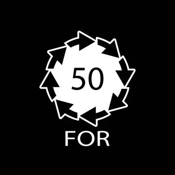 Bio material recycling code 50 FOR. Vector Illustration Stock Illustration