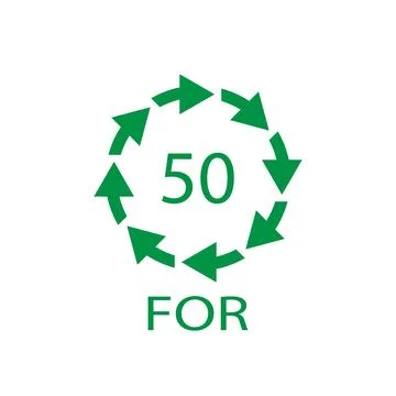 Bio material recycling code 50 FOR. Vector Illustration Illustrazione stock