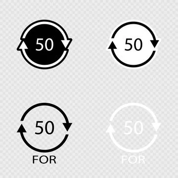 Bio material recycling code 50 FOR set. 스톡 일러스트