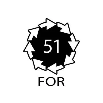 Bio material recycling code 51 FOR. Vector Illustration Stockillustratie