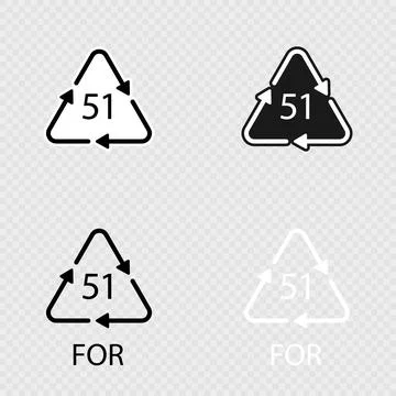 Bio material recycling code 51 FOR set. Vector Illustration Stockillustratie