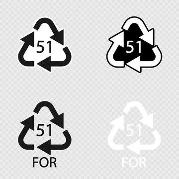 Bio material recycling code 51 FOR set. Stock Illustration