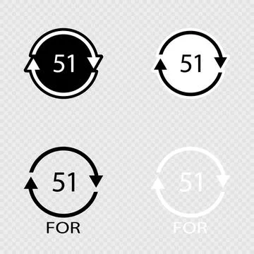 Bio material recycling code 51 FOR set. Stock Illustration