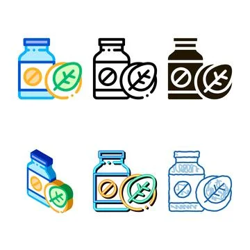 Bio medicines supplements icon variants vector Stock Illustration