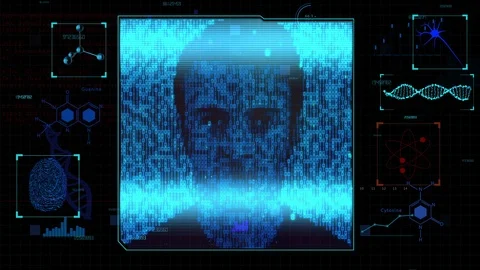 Bio metrics Face Detection Stock Footage 94345146