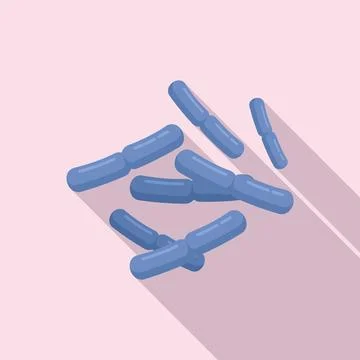 Bio probiotic icon flat . Gut bacteria Stock Illustration