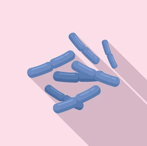 Bio probiotic icon flat vector. Gut bacteria イラスト素材