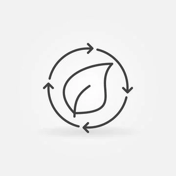 Bio Recycling linear vector concept icon or sign Stock Illustration