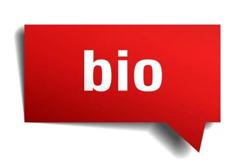 Bio red 3d speech bubble Stock Illustration