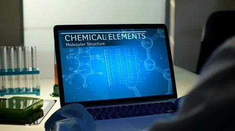 Bio Scientist using computer in modern laboratory. 스톡 사진