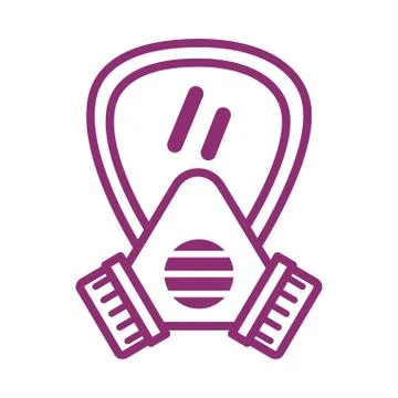 Bio security mask protectionline style Stock Illustration