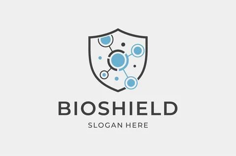 Bio shield logo mark premium vector Stock Illustration