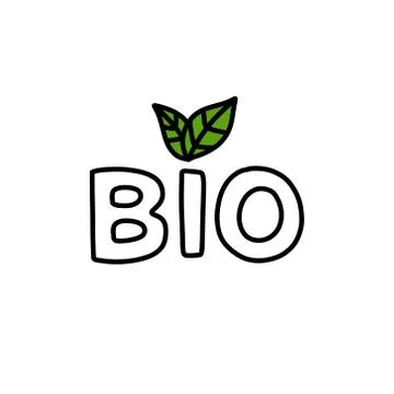 Bio sign doodle icon, vector color illustration Stock Illustration