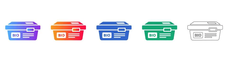 Bio Storage Box Icons 스톡 일러스트